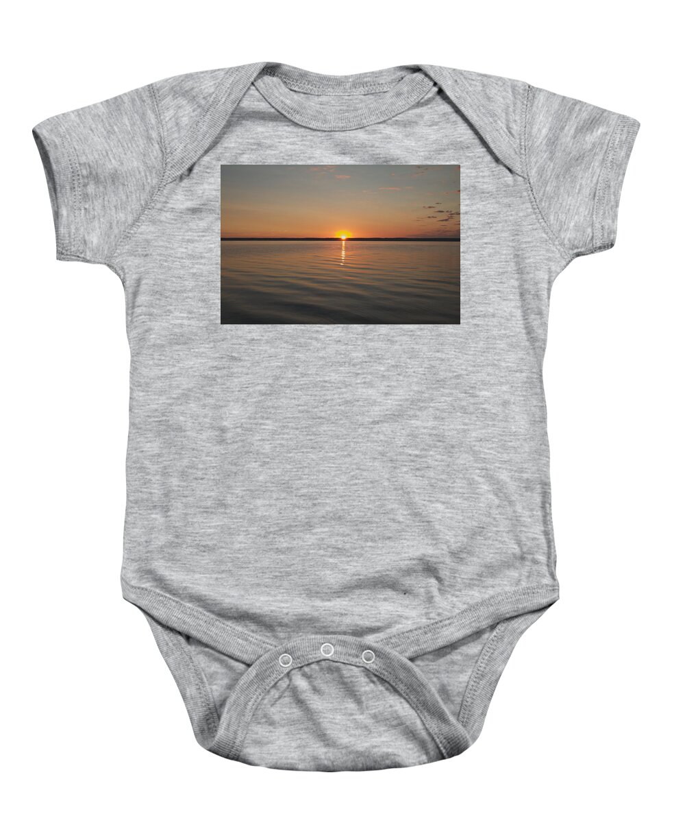 Sunrise Baby Onesie featuring the photograph Sunrise on Seneca Lake by William Norton