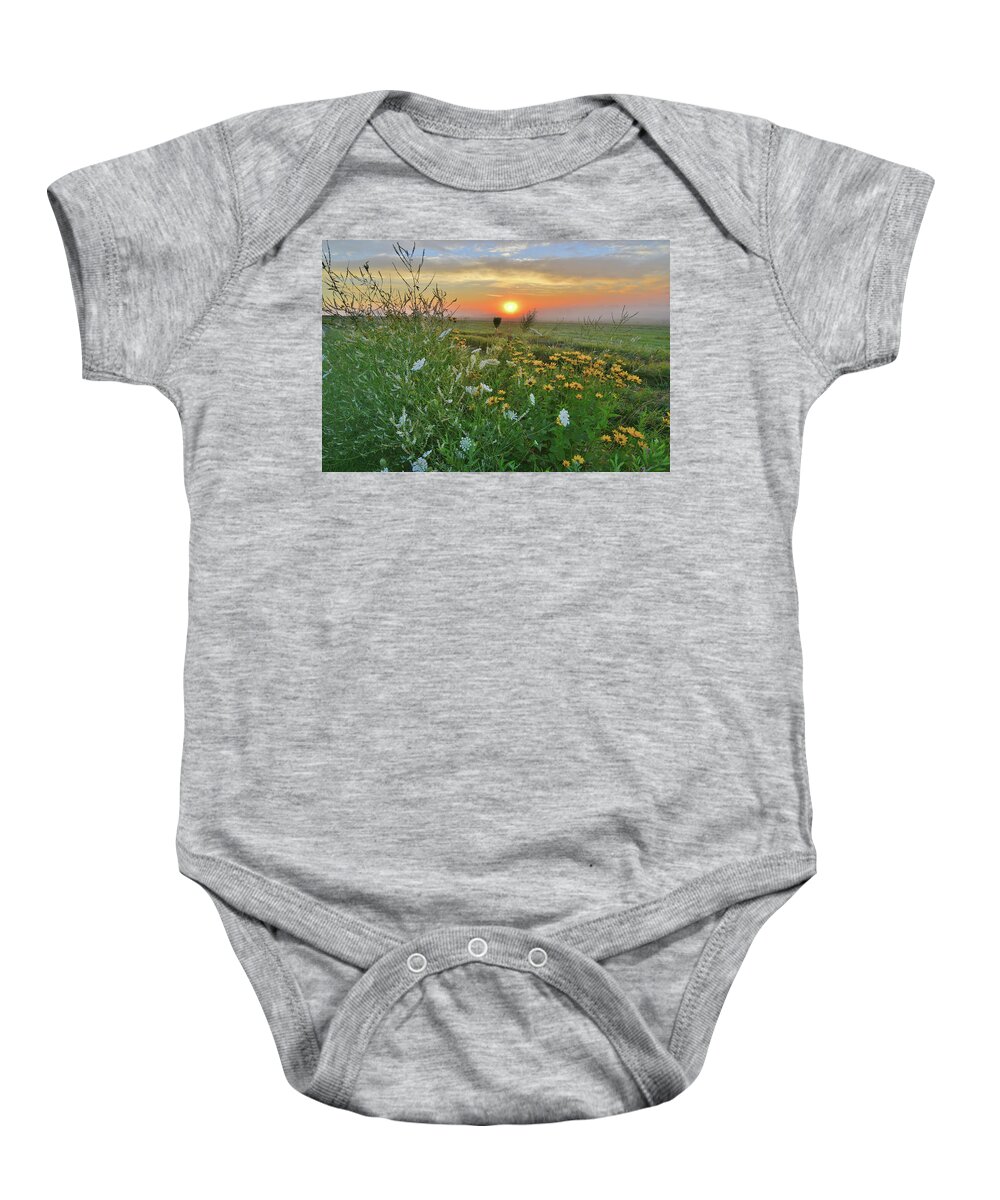 Mchenry County Conservation District Baby Onesie featuring the photograph Sunrise over McHenry County's Glacial Park by Ray Mathis
