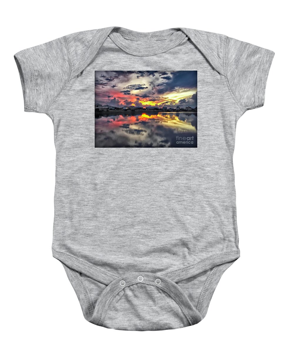 Sunset Baby Onesie featuring the photograph Sunset at Oyster Lake by Walt Foegelle