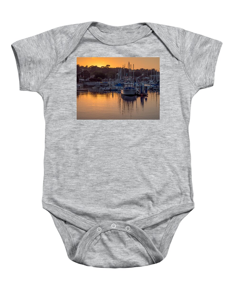 Monterey Baby Onesie featuring the photograph Sunset at the Marina by Derek Dean