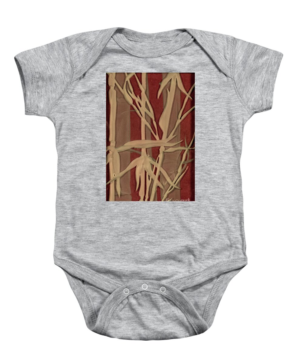 Bamboo Baby Onesie featuring the glass art Sunset Bamboo by Alone Larsen