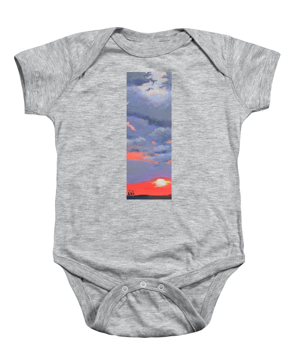 Sunset Baby Onesie featuring the painting Sunset Celebration by Anne Marie Brown