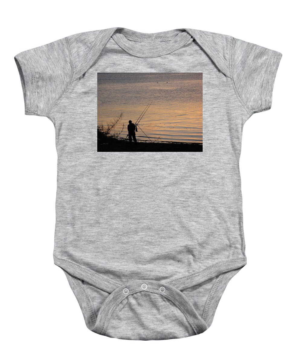 Scotland Baby Onesie featuring the photograph Sunset Fishing on the Loch by Joseph Noonan