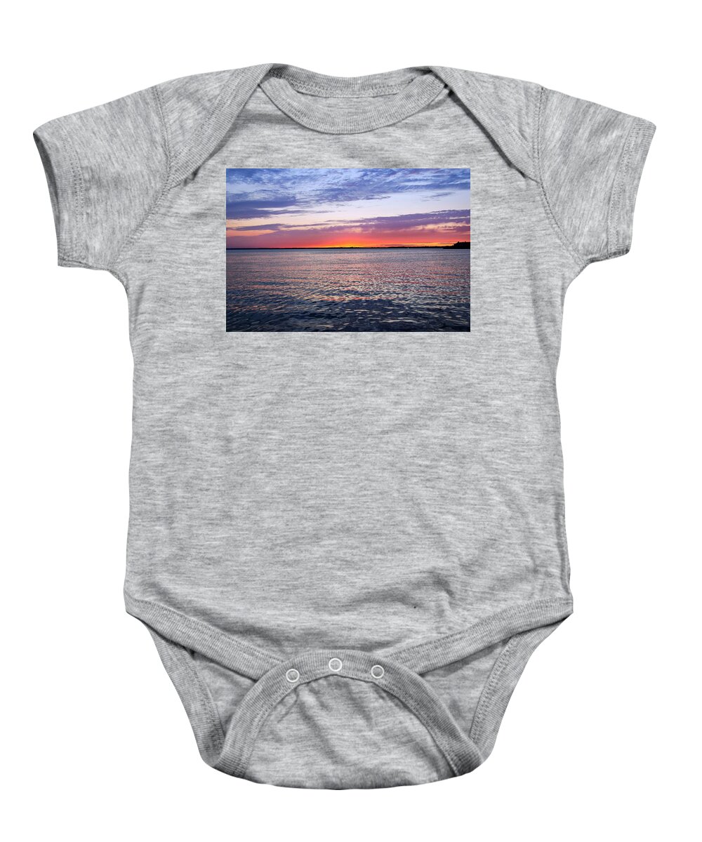 Jersey Shore Baby Onesie featuring the photograph Sunset On Barnegat Bay I - Jersey Shore by Angie Tirado