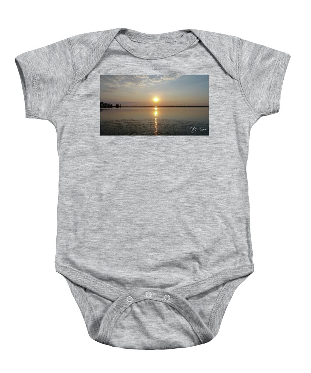 Baby Onesie featuring the photograph Sunset on the Water by Brian Jones