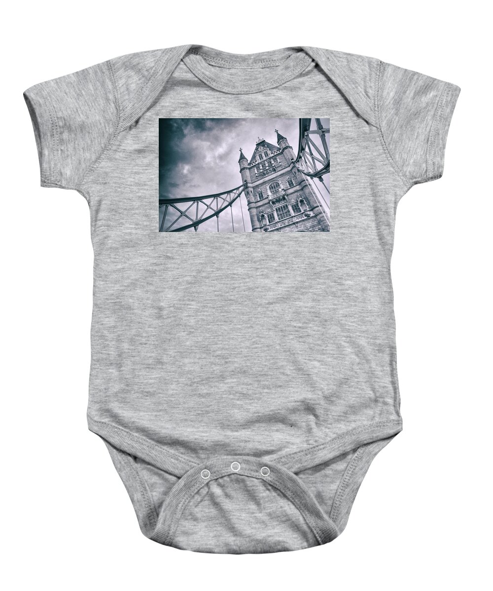 Bridge Baby Onesie featuring the photograph Suspension by Iryna Goodall