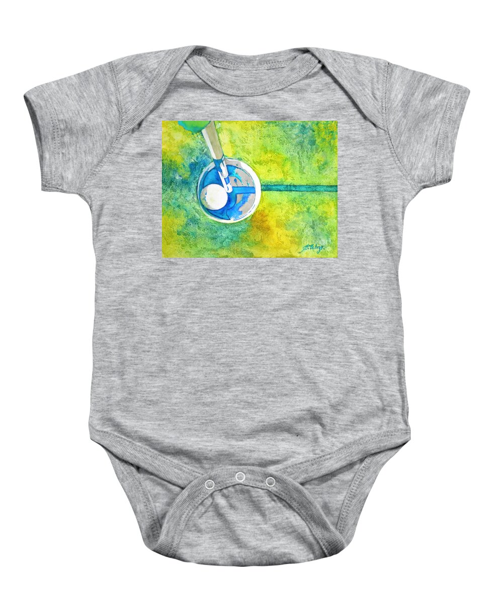 Golf Baby Onesie featuring the painting Sweet Anticipation - Golf series by Betty M M Wong