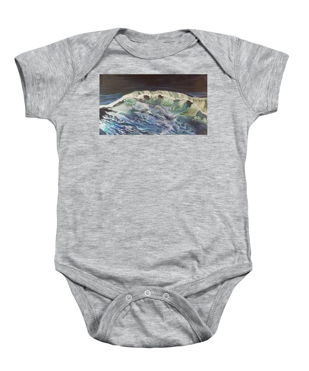 Wave Baby Onesie featuring the painting Swell by Julie Garcia