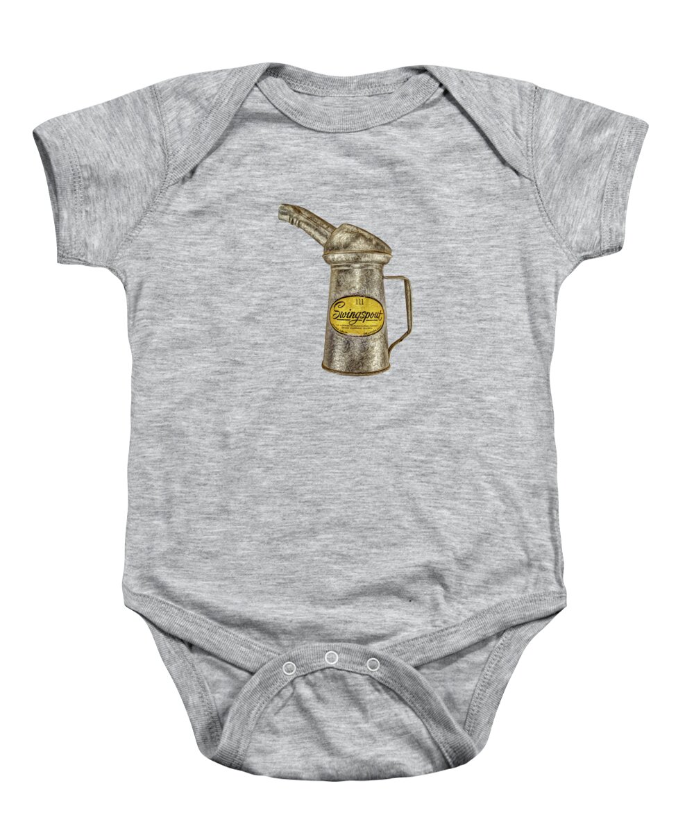 Can Baby Onesie featuring the photograph Swingspout Oil Canister by YoPedro