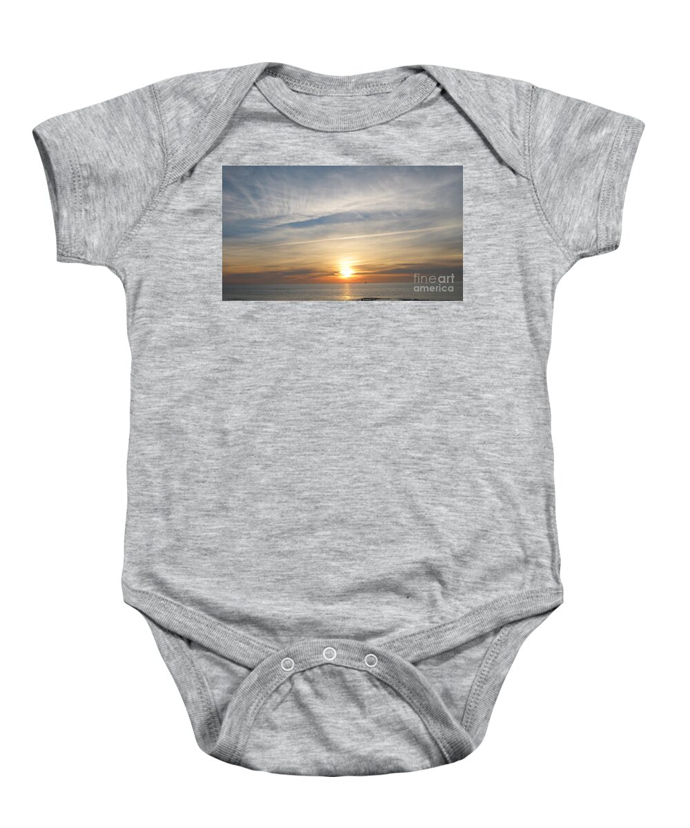 Sylt Sunset Baby Onesie featuring the photograph Sylt sunset 4 by Heidi Sieber