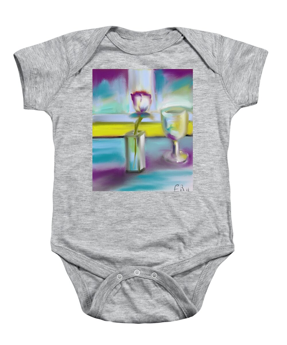 Ipad Art Baby Onesie featuring the digital art Table At Vic's by Frank Bright