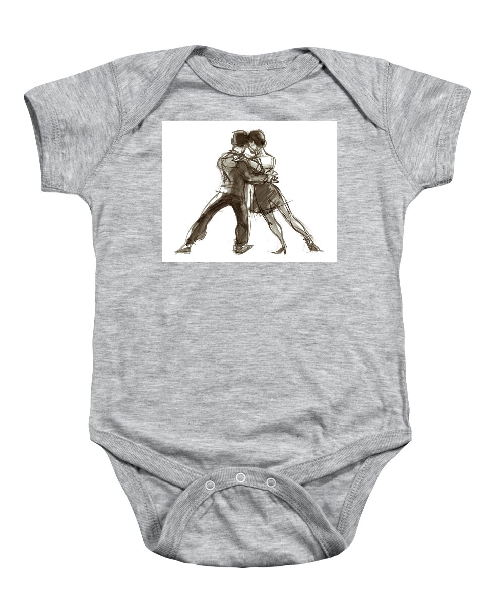 Tango Baby Onesie featuring the painting Tango Triangle by Judith Kunzle