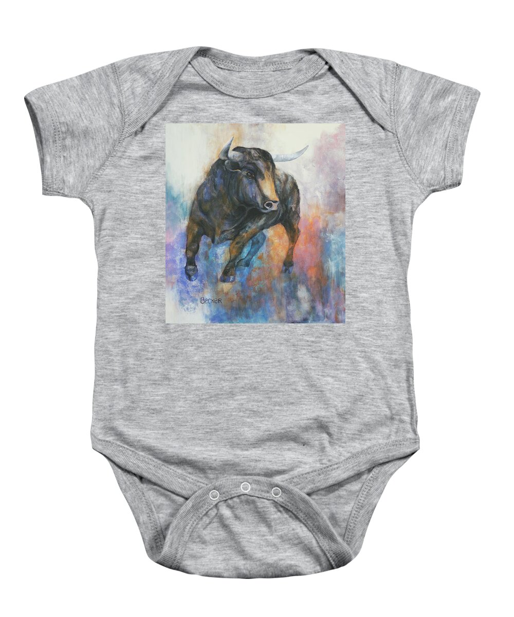 Wall Street Baby Onesie featuring the painting Tango on Wall Street by Susan A Becker