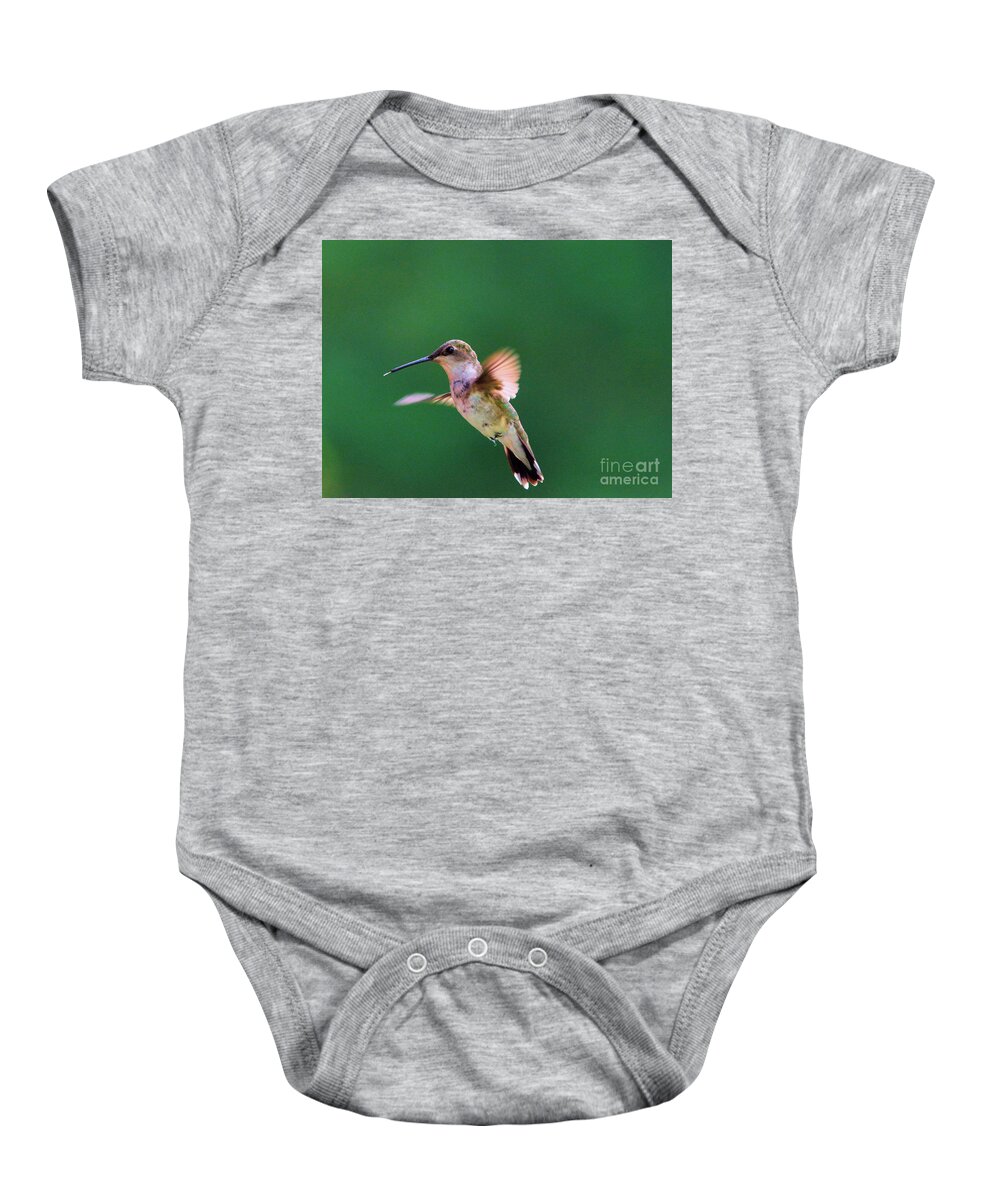 Hummingbird Baby Onesie featuring the photograph That was Yummy by Jeff Swan