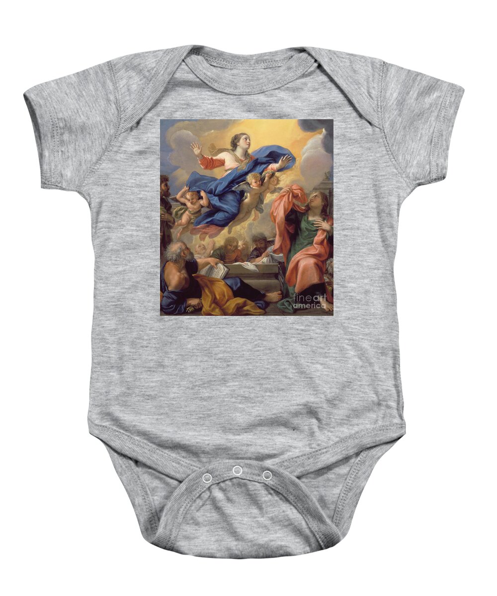 The Baby Onesie featuring the painting The Assumption of the Virgin by Guillaume Courtois