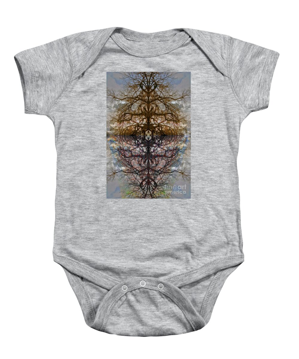 Clay Baby Onesie featuring the photograph The Barking Yin Yang by Clayton Bruster