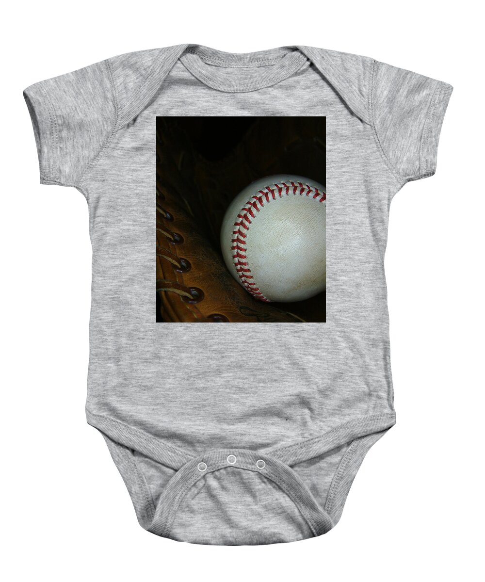 Baseball Baby Onesie featuring the photograph The Catch by Thomas Pipia