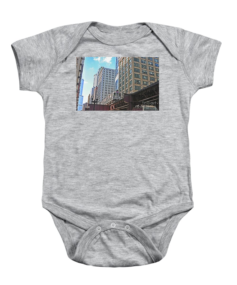Chicago Baby Onesie featuring the photograph The Commute Home by Lydia Holly