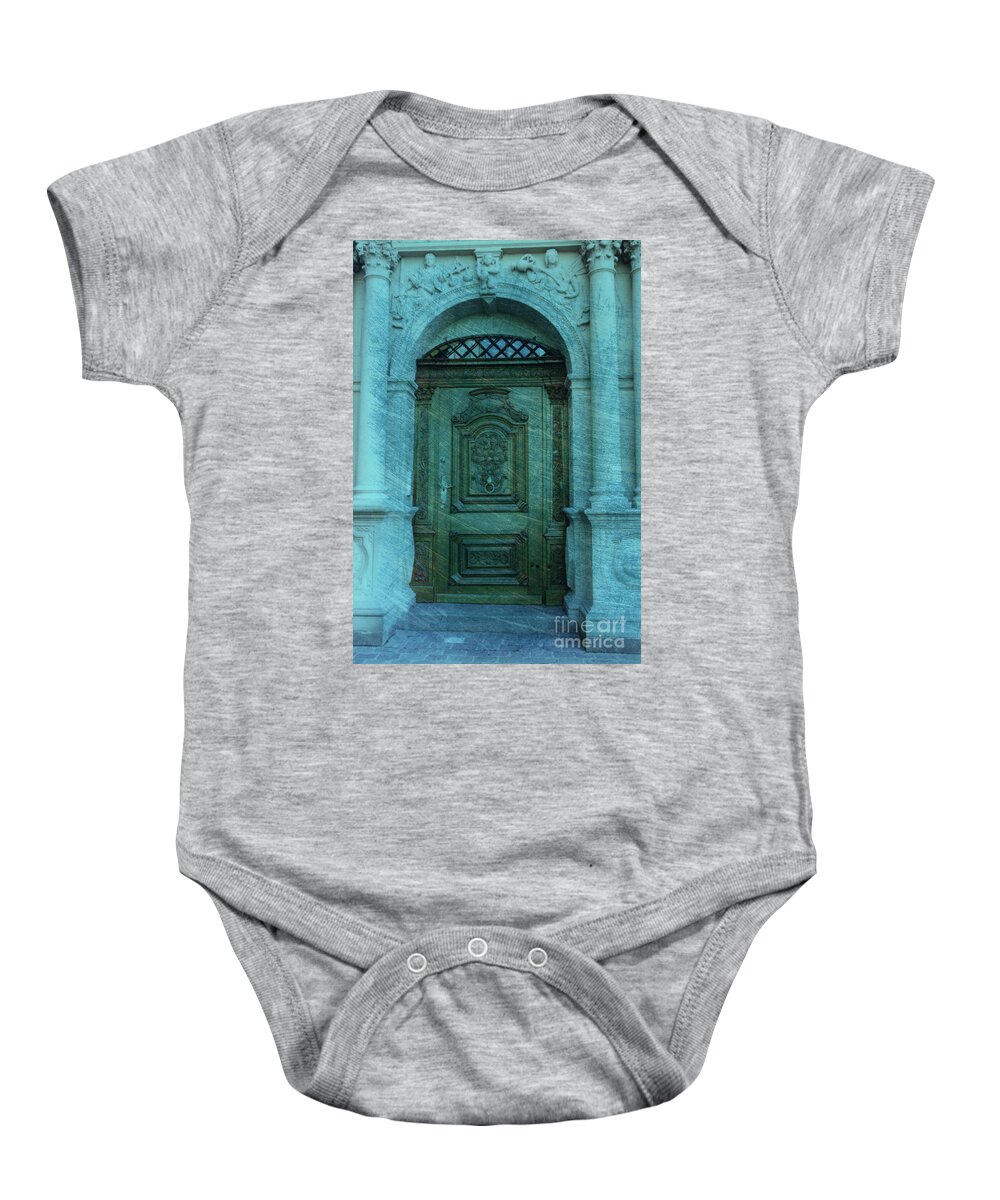 Architecture Baby Onesie featuring the photograph The Door to The Secret by Susanne Van Hulst