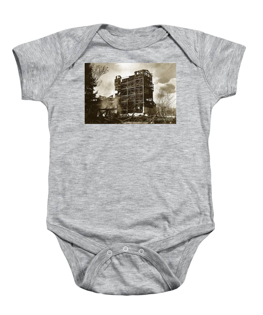  Dorrance Baby Onesie featuring the photograph The Dorrance Breaker Wilkes Barre PA 1983 by Arthur Miller