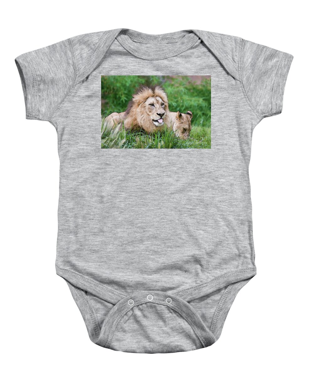 Cincinnati Zoo Baby Onesie featuring the photograph The Family by Ed Taylor