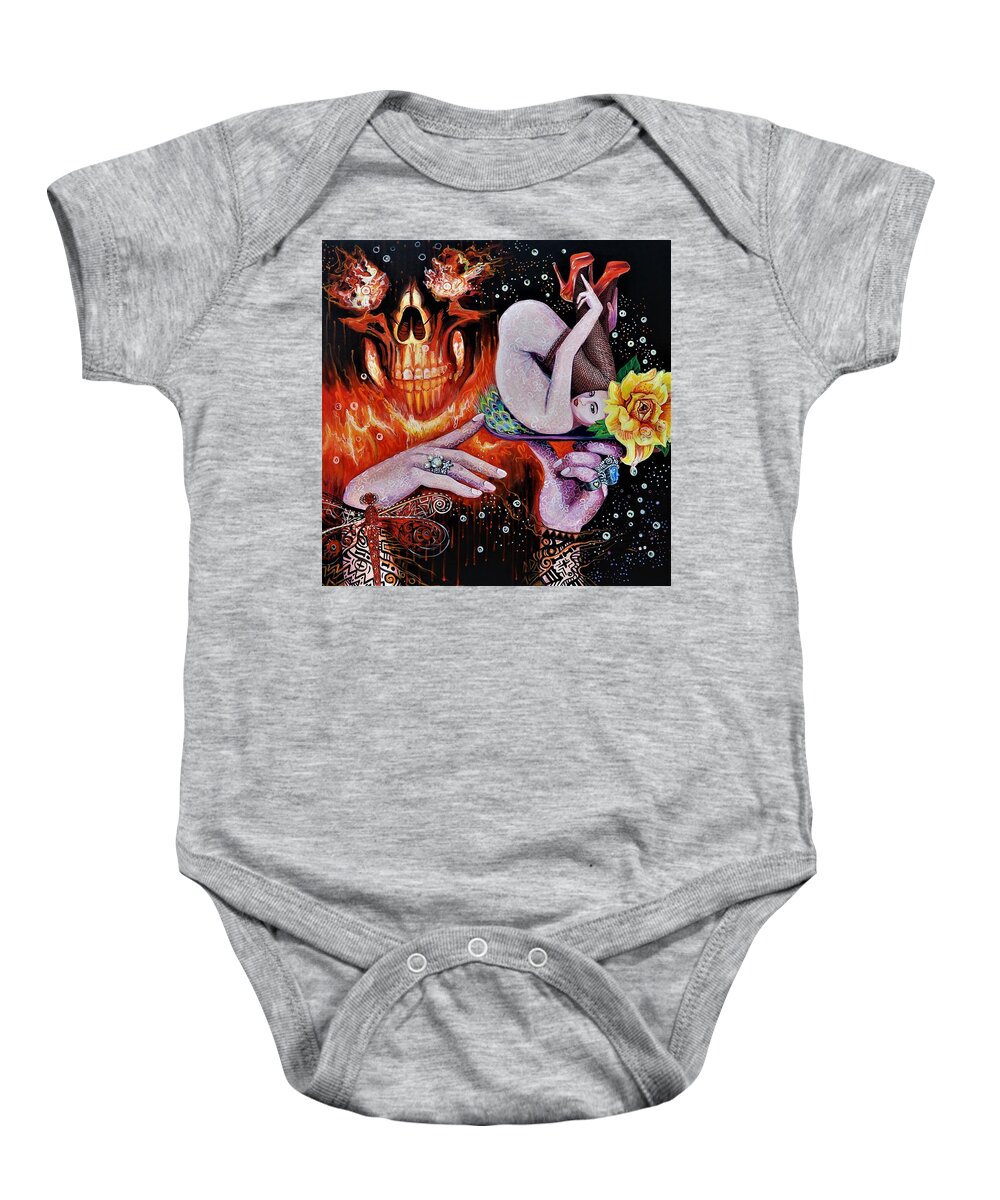 Woman Baby Onesie featuring the painting The Feast by Yelena Tylkina
