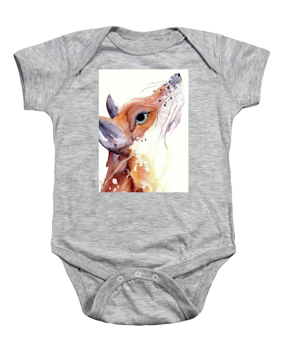 Colorado Baby Onesie featuring the painting The Fox by Dawn Derman