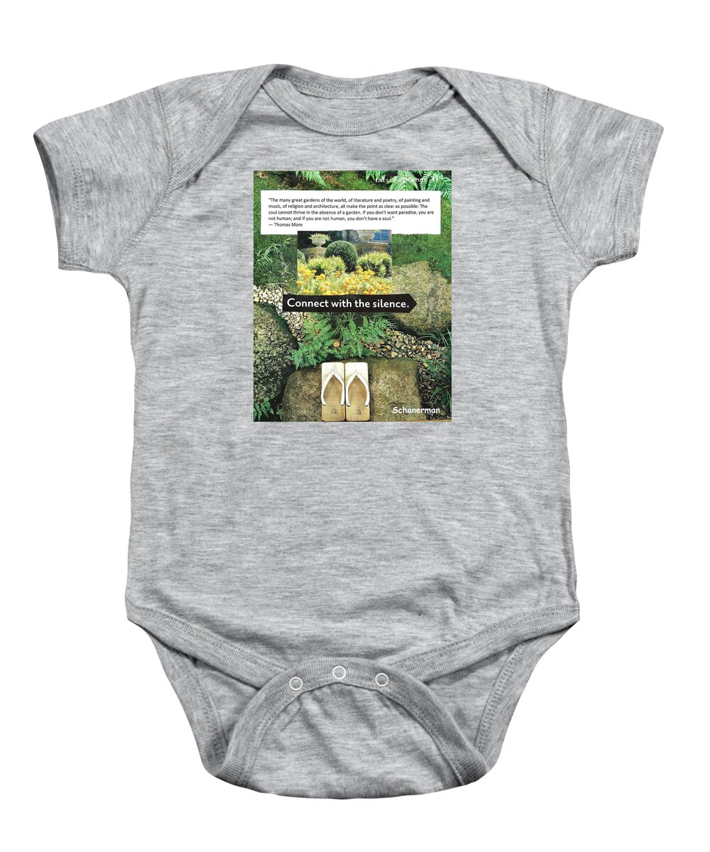 Collage Art Baby Onesie featuring the mixed media The Garden of the Soul by Susan Schanerman