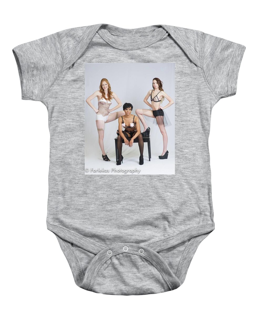 Bras Baby Onesie featuring the tapestry - textile The Leahbras by Leah Tomaino