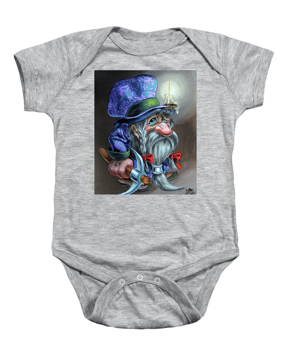 Miner Baby Onesie featuring the painting The Lost Digger by Victor Molev