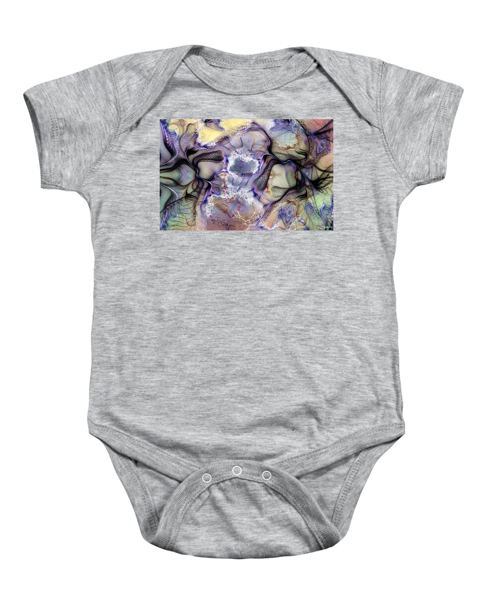 Abstract Baby Onesie featuring the digital art The Matrix Reestablished by Casey Kotas