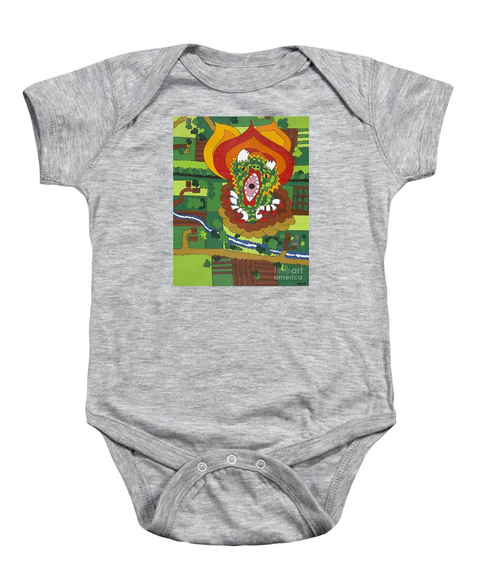 Aerial View Baby Onesie featuring the painting The Meridian by Rojax Art