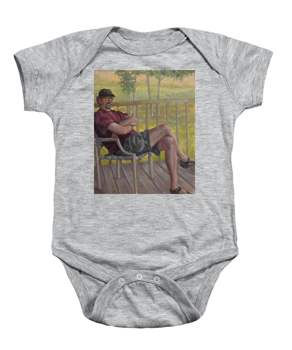 Larryfest Baby Onesie featuring the painting The Music Man by Jeff Dickson