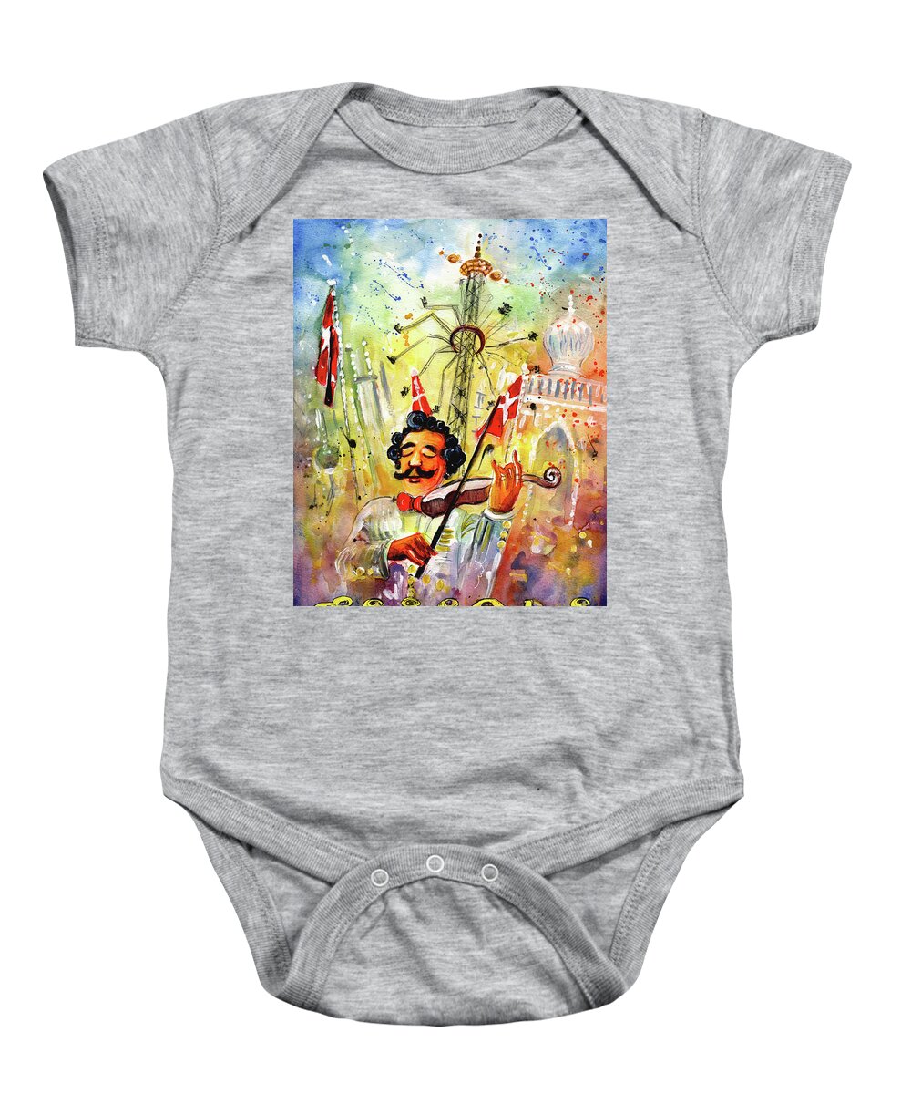 Travel Baby Onesie featuring the painting The Music Of Tivoli Gardens by Miki De Goodaboom