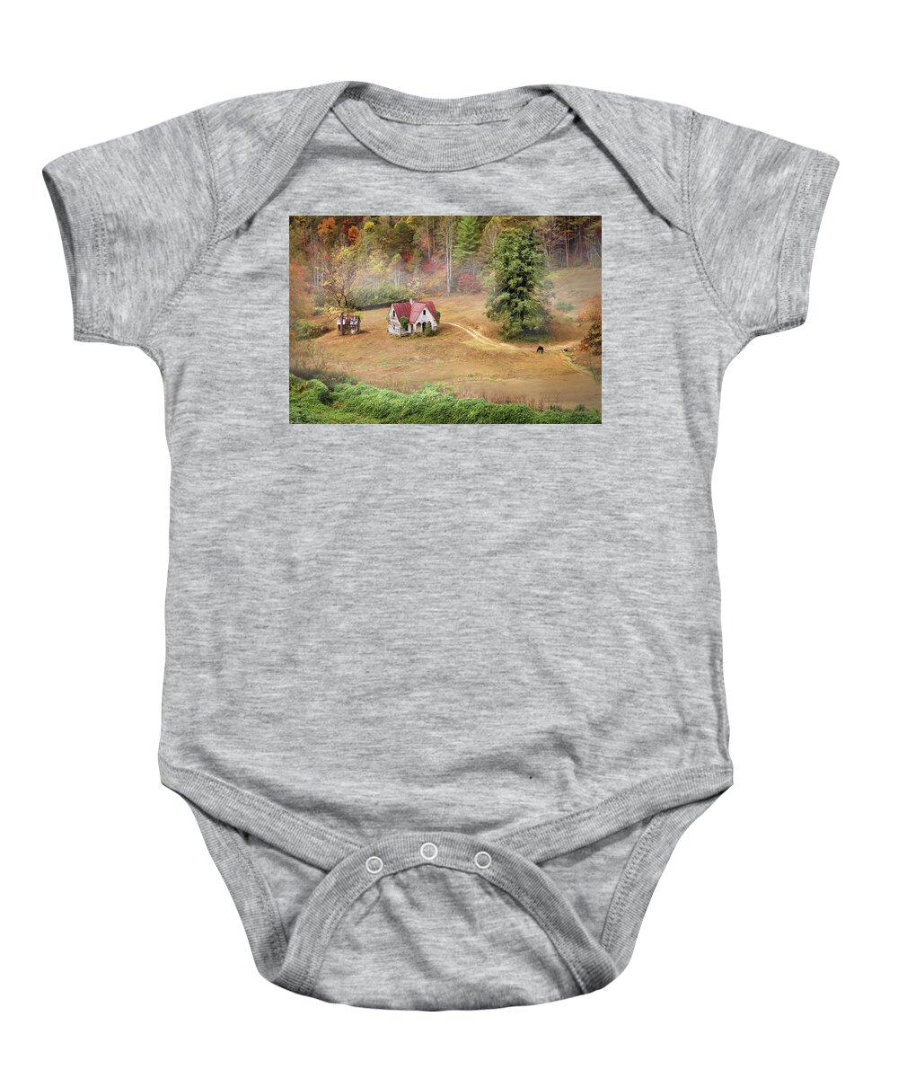 Old Baby Onesie featuring the photograph The Old Homestead by Lori Deiter