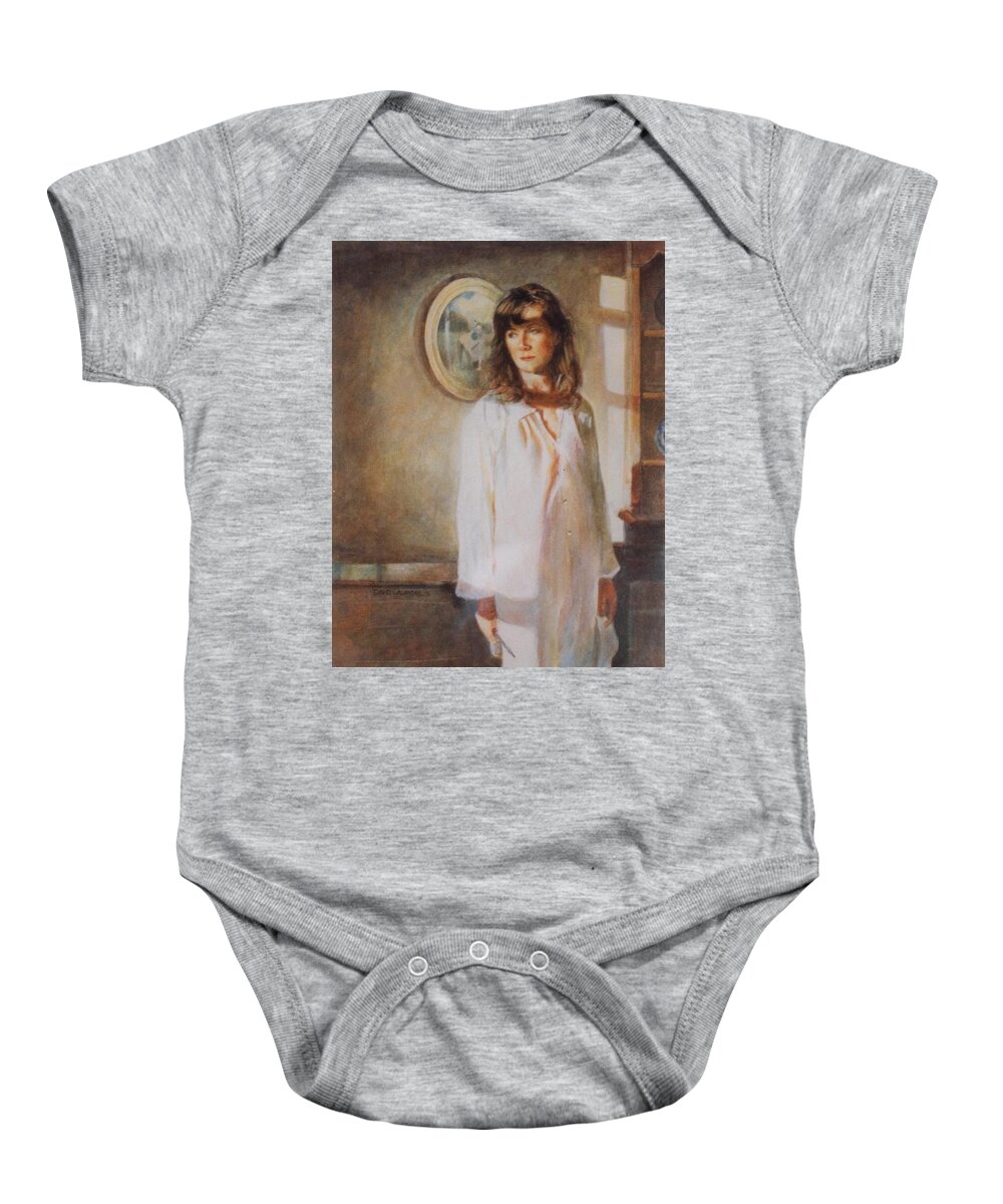 Portrait Baby Onesie featuring the painting The Old Watercolour by David Ladmore