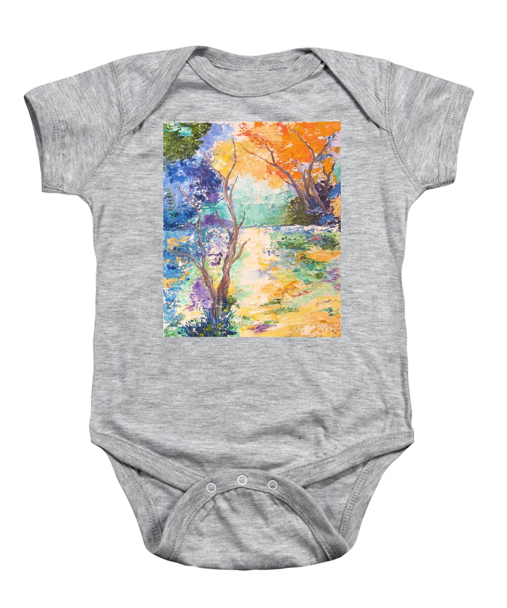 Landscape Baby Onesie featuring the painting The Path by Lisa Boyd