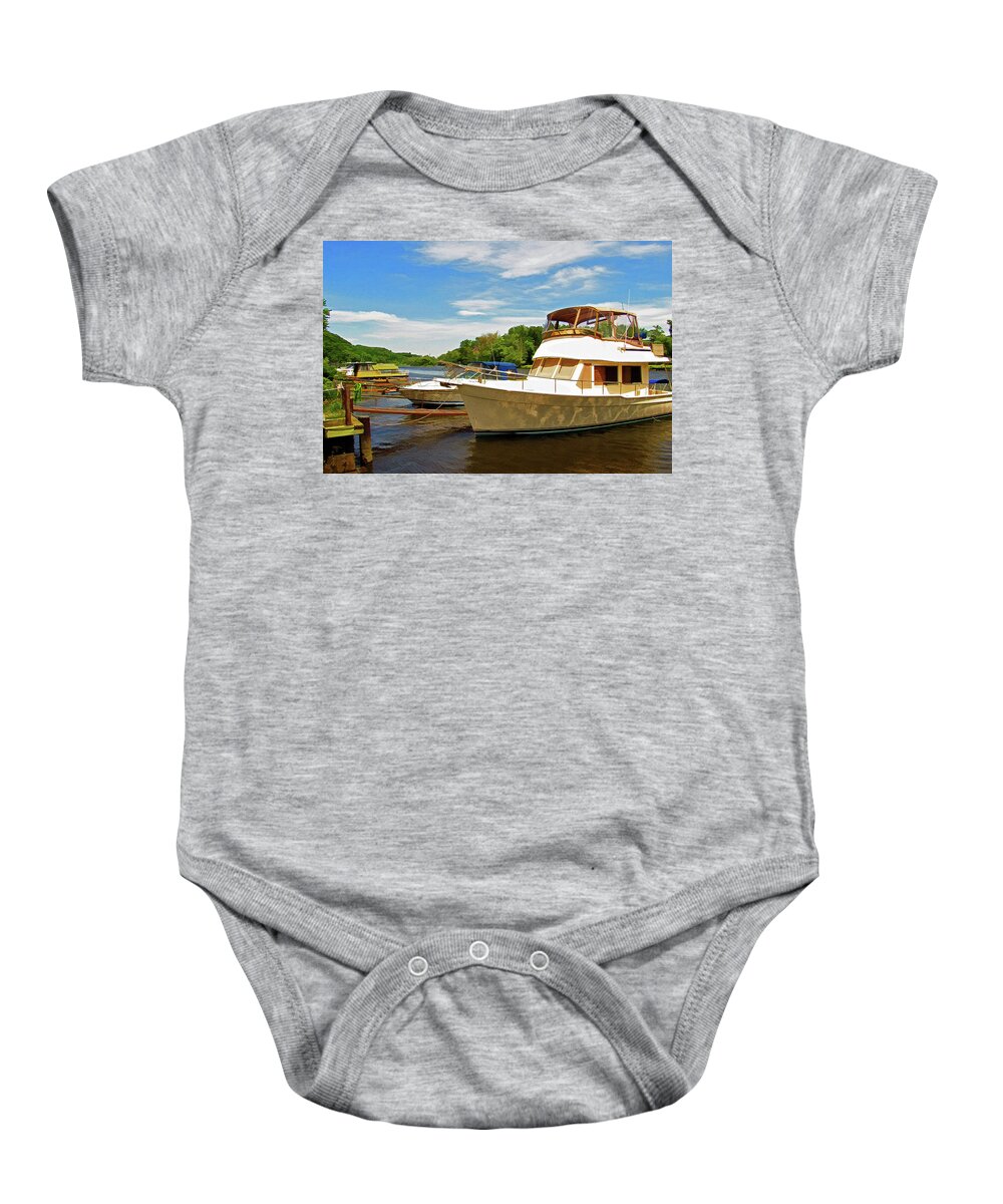 Rondout Creek Baby Onesie featuring the photograph The Rondout at Eddyville by Nancy De Flon