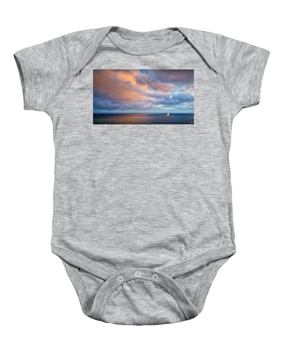 Pacific Ocean Baby Onesie featuring the photograph The Sea At Peace by Endre Balogh