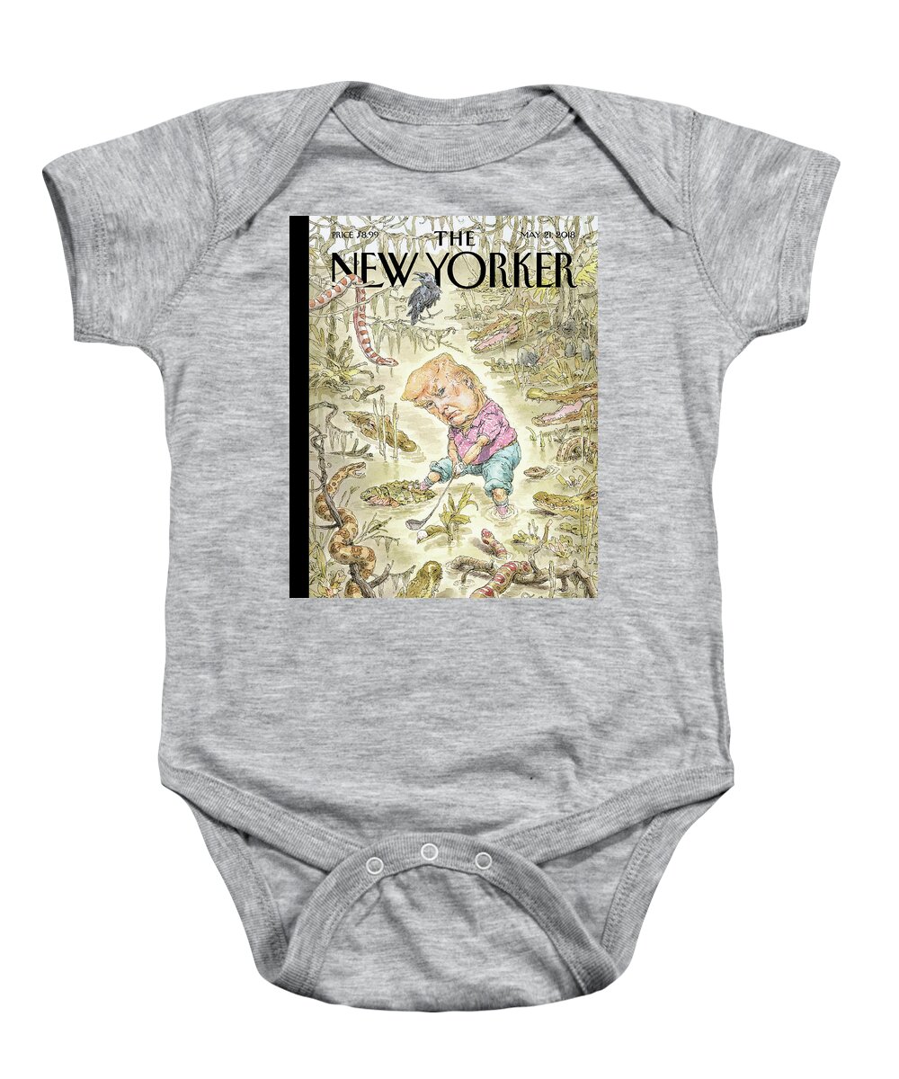 The Swamp Baby Onesie featuring the painting The Swamp by John Cuneo