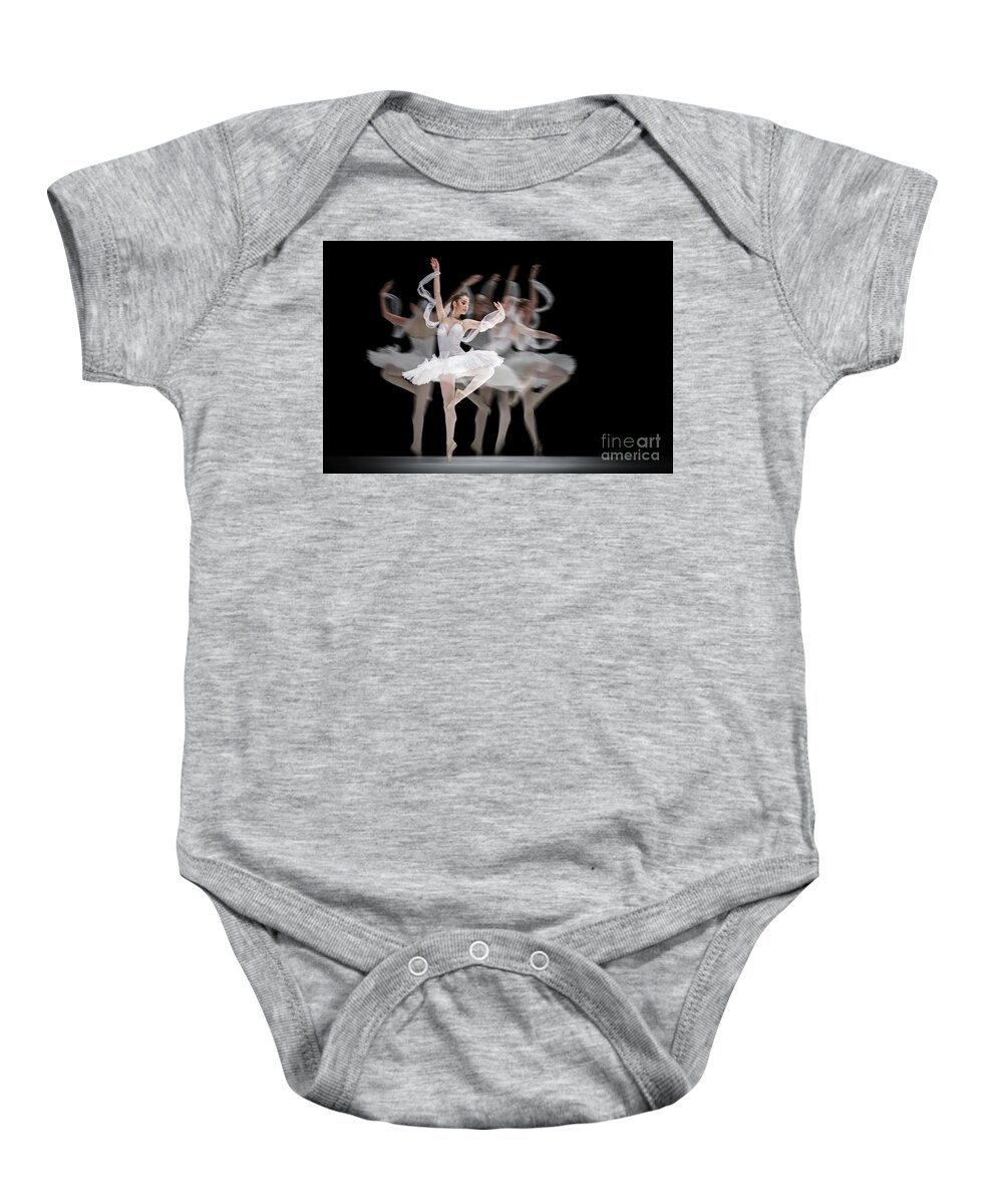 Ballet Baby Onesie featuring the photograph The Swan Ballet dancer by Dimitar Hristov
