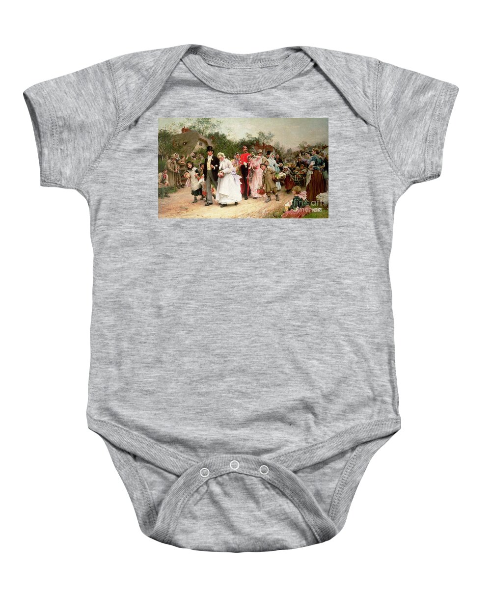 Group Baby Onesie featuring the painting The Village Wedding by Samuel Luke Fields
