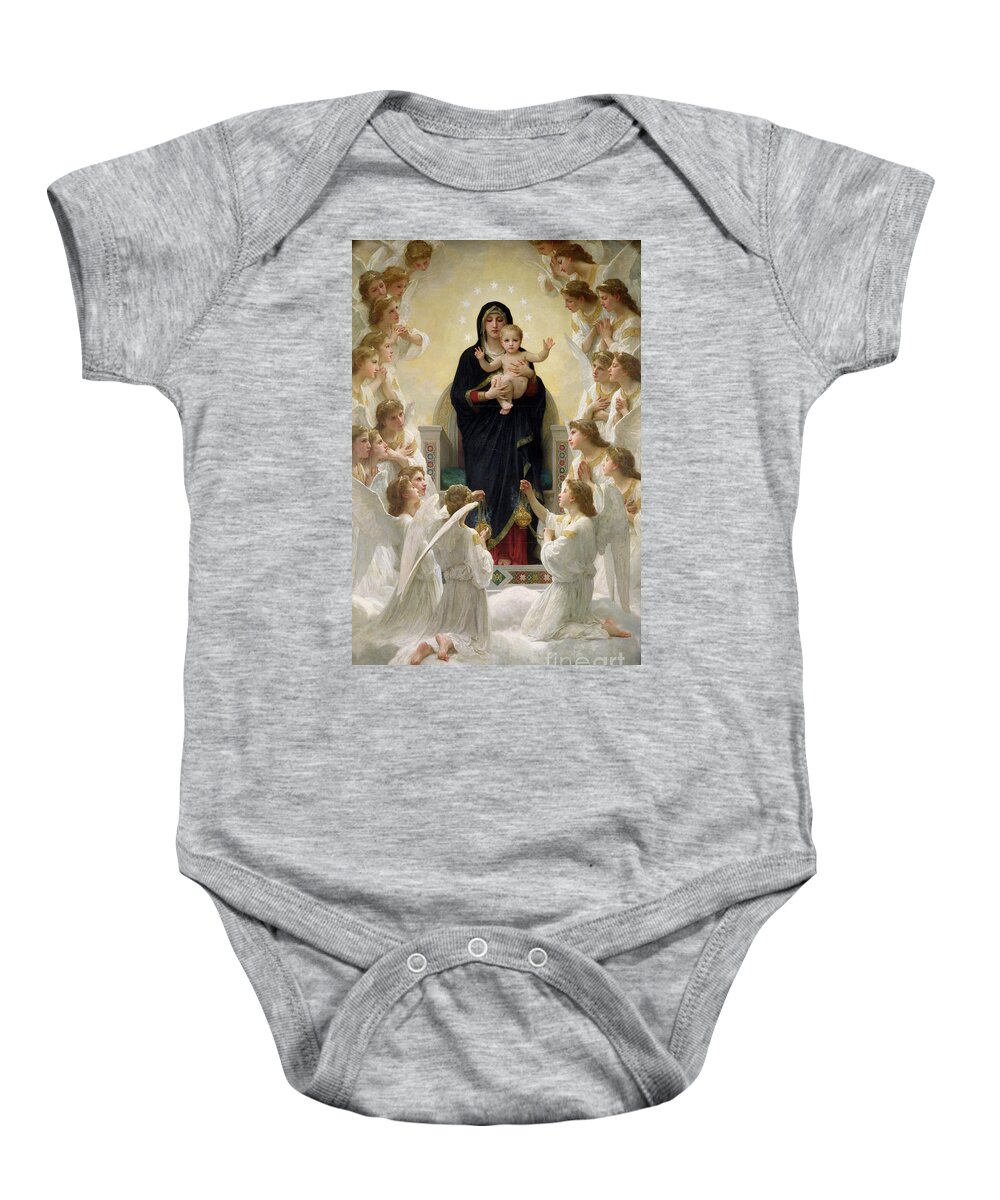 The Baby Onesie featuring the painting The Virgin with Angels by William-Adolphe Bouguereau