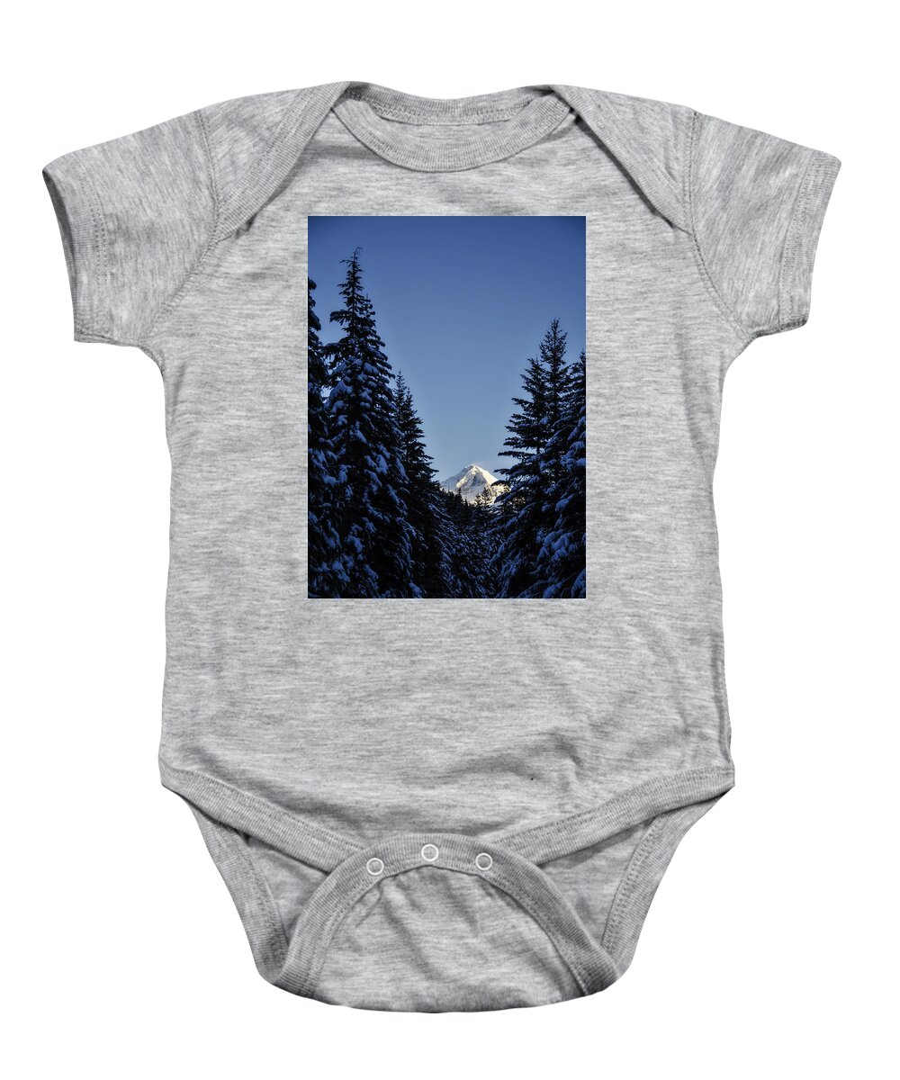 Serenity Baby Onesie featuring the photograph The Wedge Through the Trees by Pelo Blanco Photo