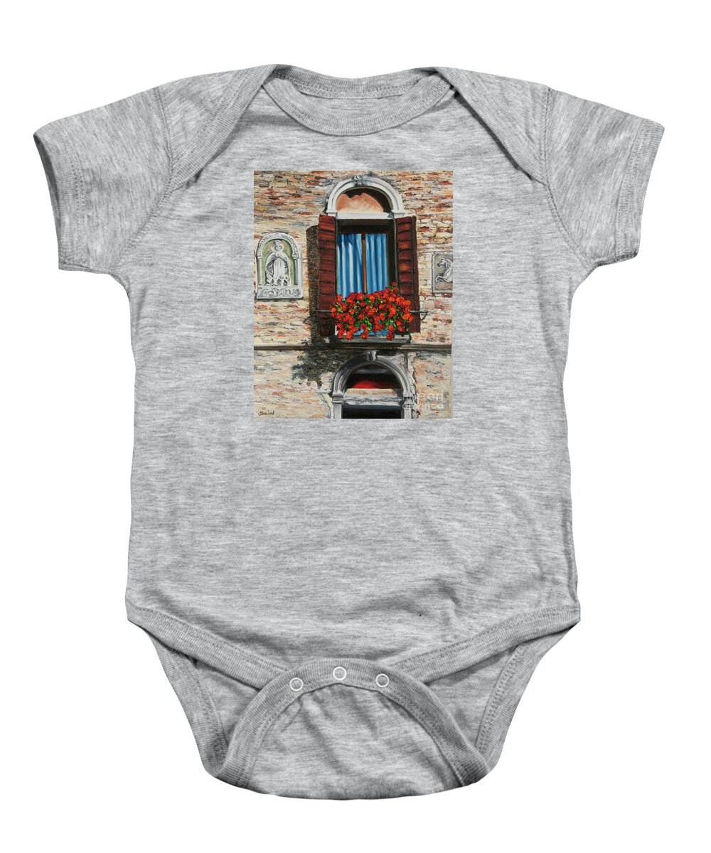 Window Paintings Baby Onesie featuring the painting The Window by Charlotte Blanchard