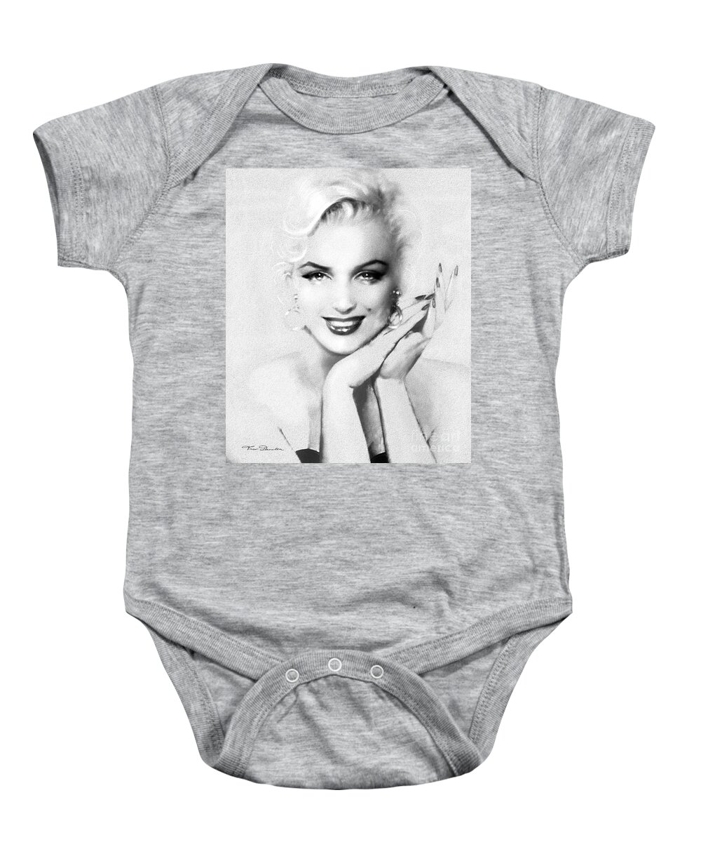 Marilyn Baby Onesie featuring the painting Theo's Marilyn 133 bw by Theo Danella
