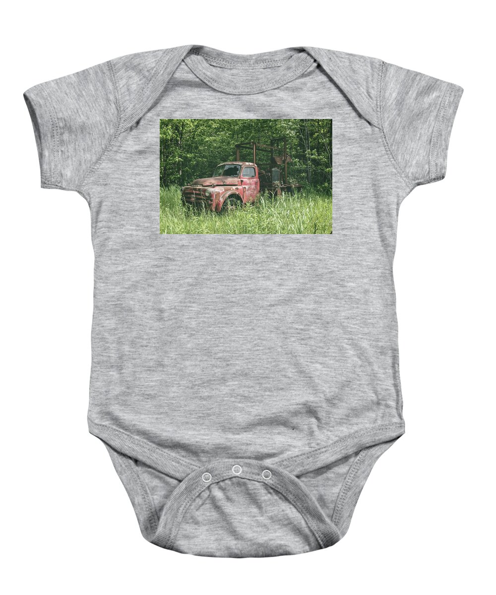 Truck Baby Onesie featuring the photograph They call me Rusty by Steve L'Italien