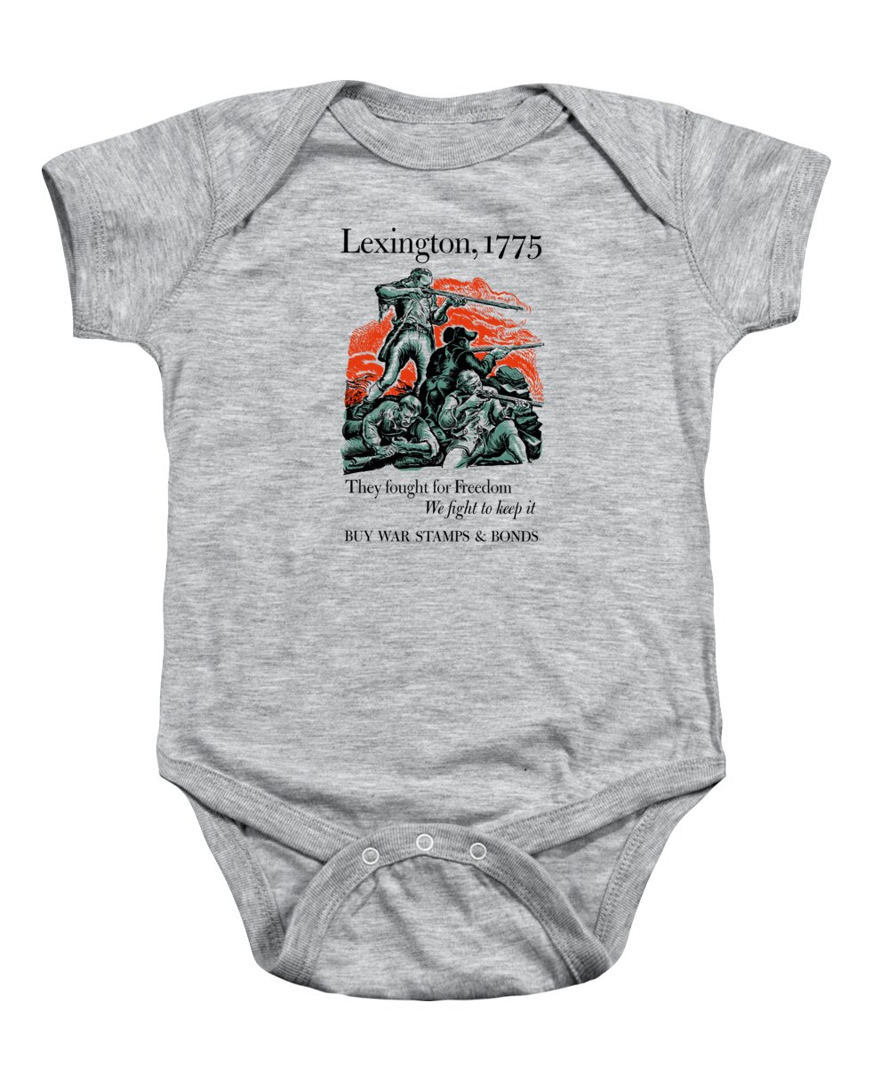 Minutemen Baby Onesie featuring the painting They Fought For Freedom - We Fight To Keep It by War Is Hell Store