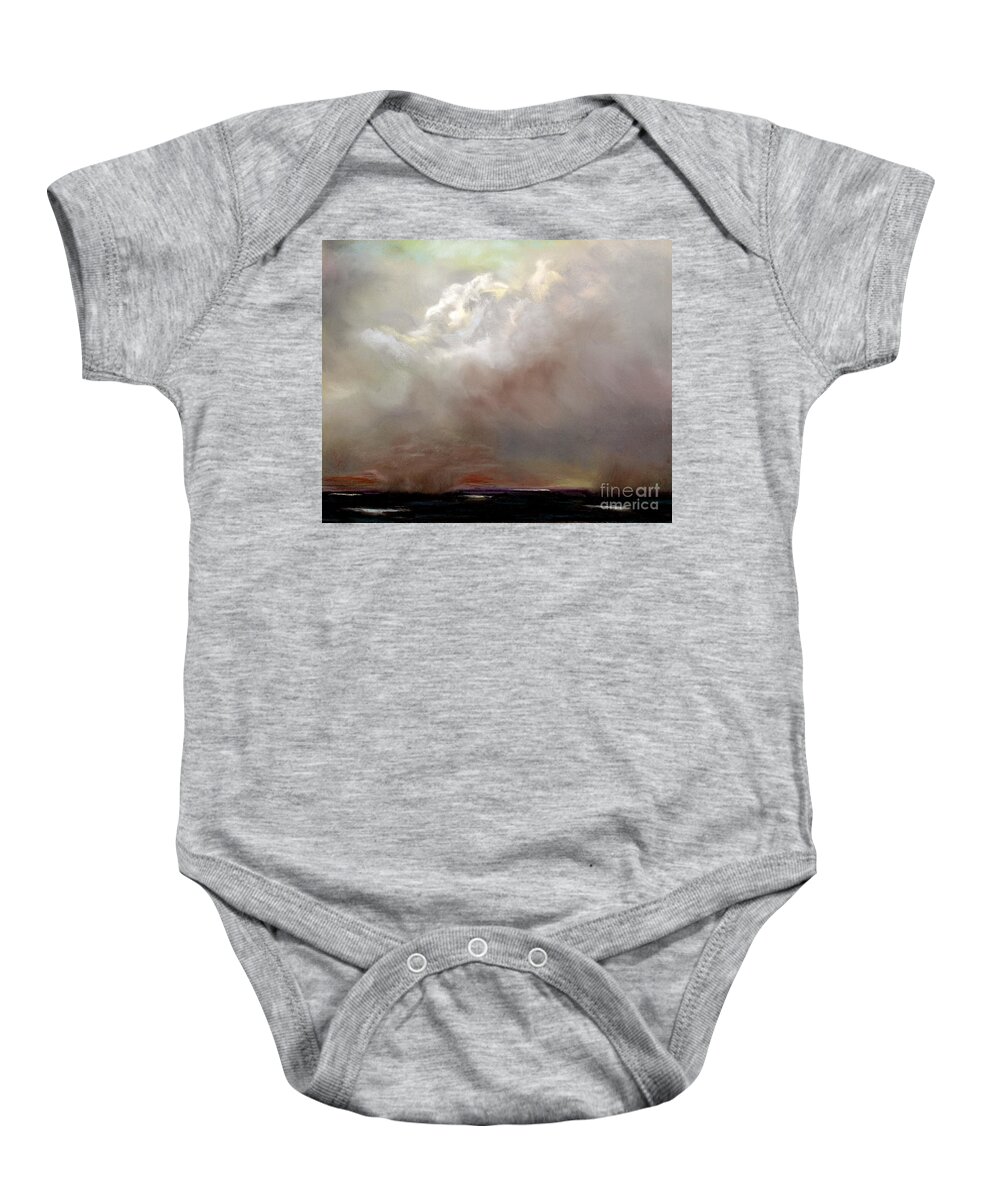 Cloud Painting Baby Onesie featuring the painting Things Are About to Change by Frances Marino