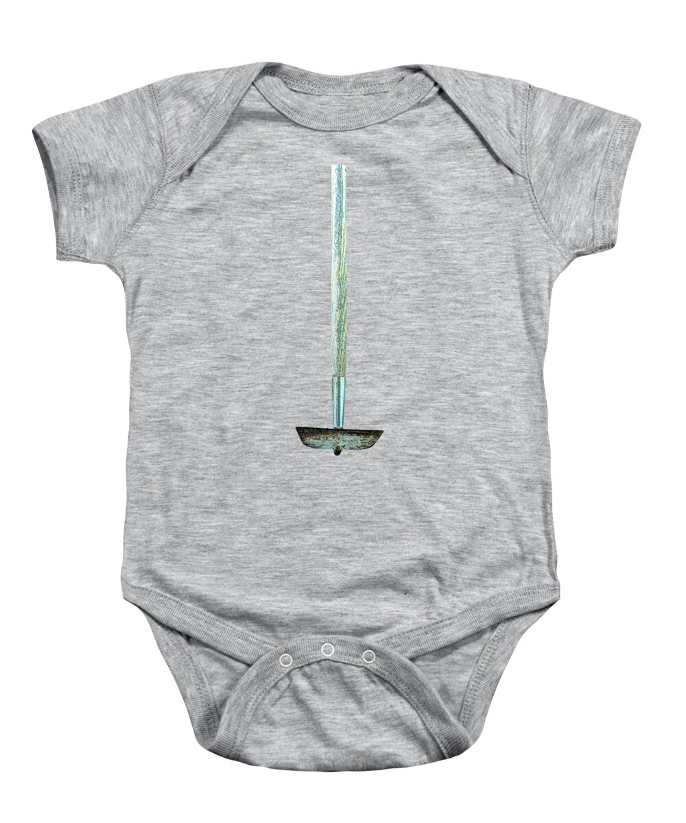 Art Baby Onesie featuring the photograph Tools On Wood 55 on BW by YoPedro